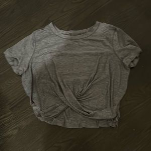 Lululemon gray cropped Cross shirt
